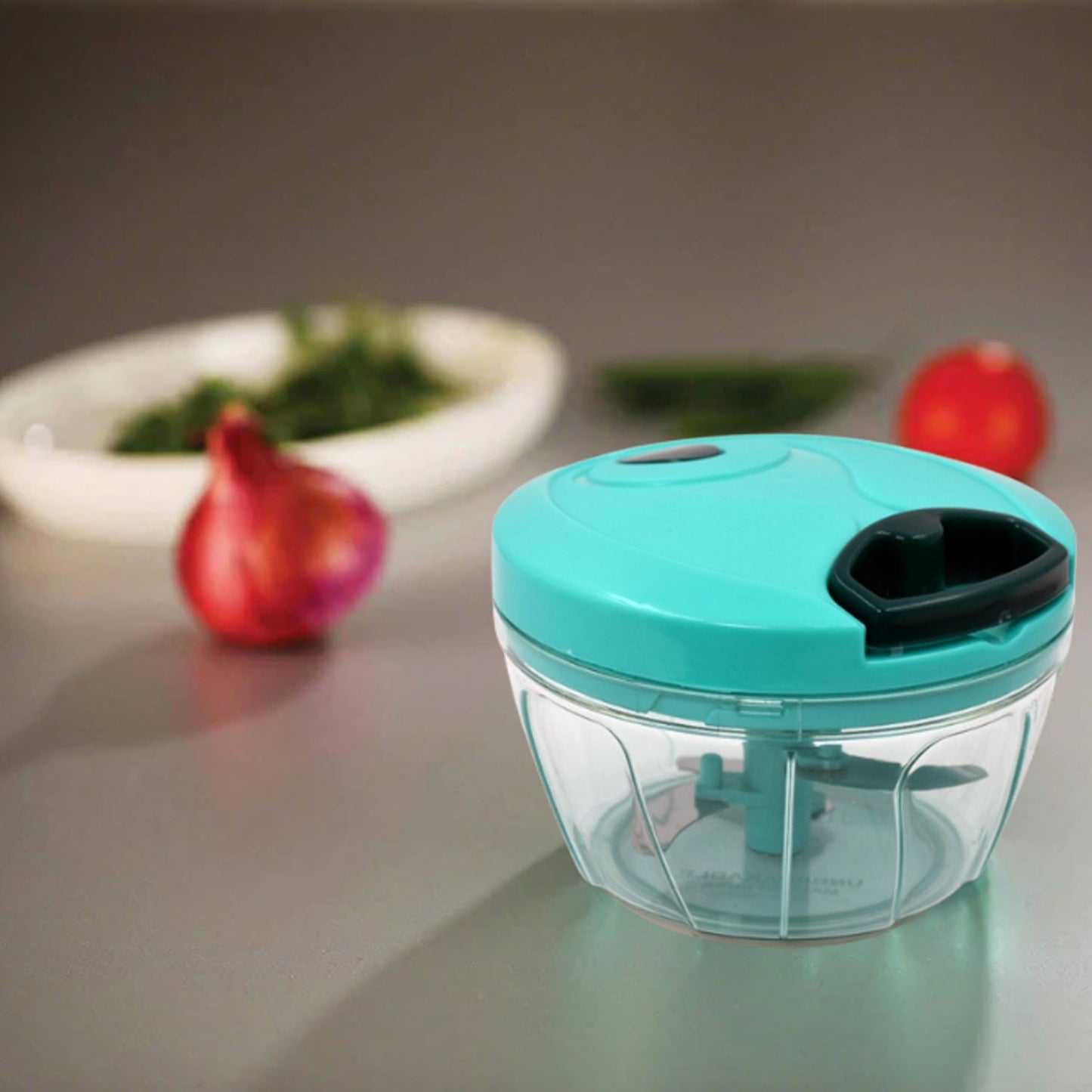 Handy Mini Plastic Vegetable Chopper with 3 Blades