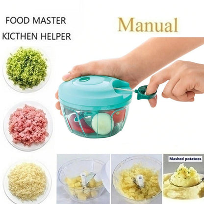 Handy Mini Plastic Vegetable Chopper with 3 Blades