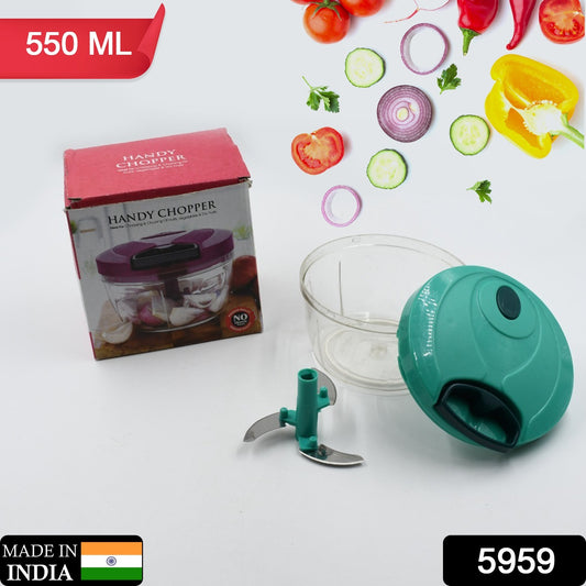 Handy Mini Plastic Vegetable Chopper with 3 Blades