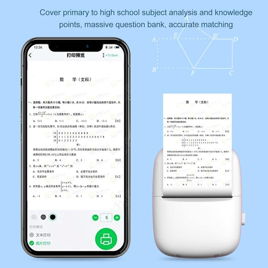 Pocket Mini Printer Mobile Phone Bluetooth Connection